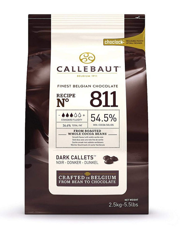 Callebaut Dark Chocolate 811 Callets